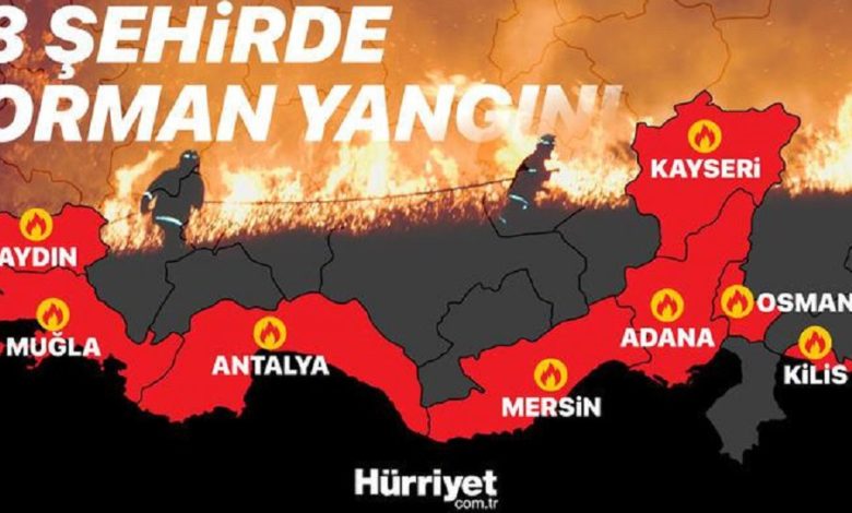 Türkiyənin 7 bölgəsində yanğın: əhali və turistlər evakuasiya edilir