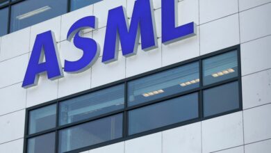 ASML Holding logo is seen at company