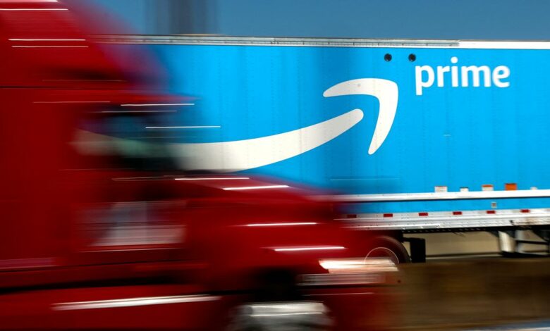 Amazon truck during Amazon