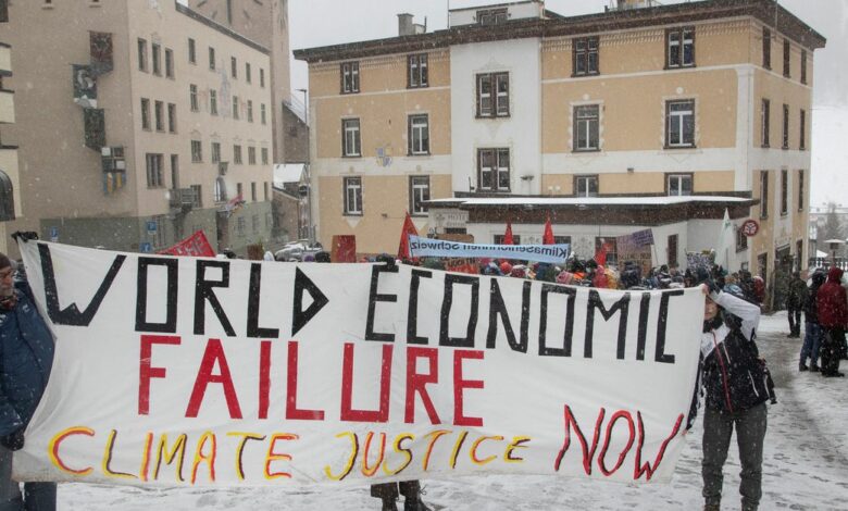 Climate activists protest ahead of the World Economic Forum 2023
