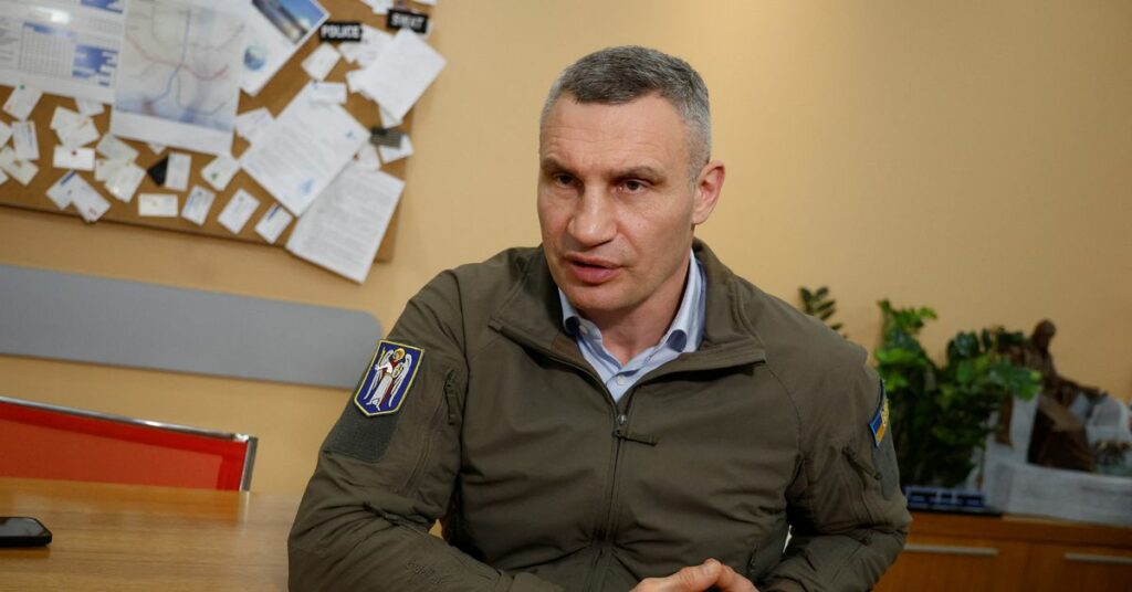 Kyiv Mayor Klitschko attends an interview with Reuters in Kyiv