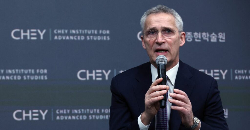 NATO Secretary General delivers remarks at the CHEY institute, in Seoul