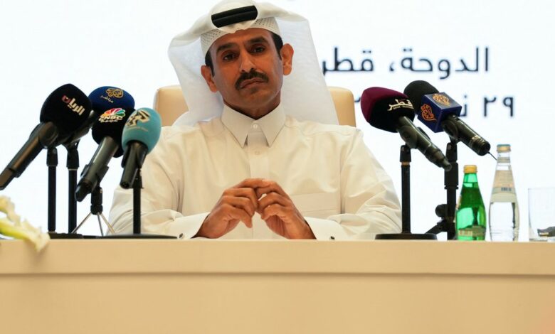 Signing ceremony of two sales and purchase agreements to export liquefied natural gas (LNG) to Germany, in Doha