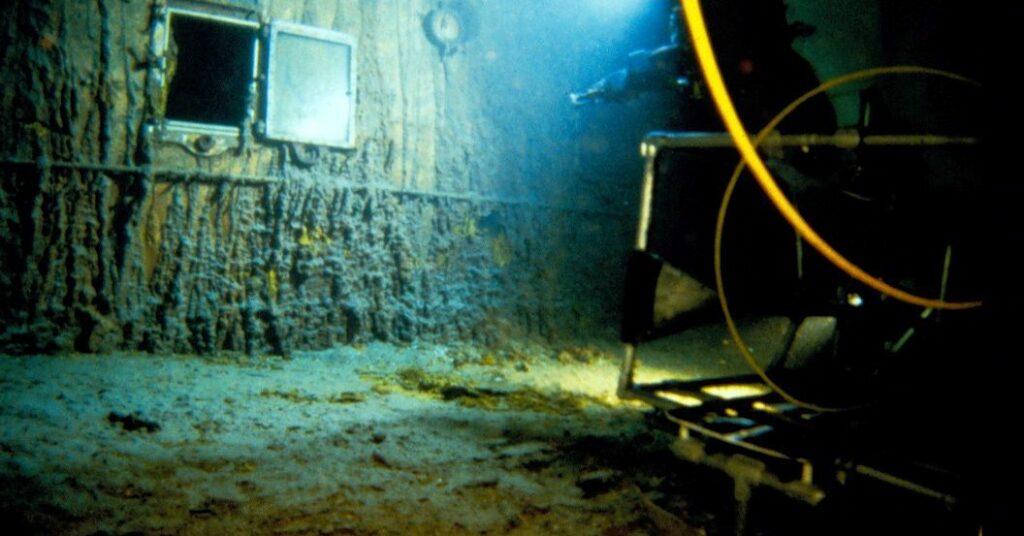 A handout image from a rare dive at the resting place of the Titanic