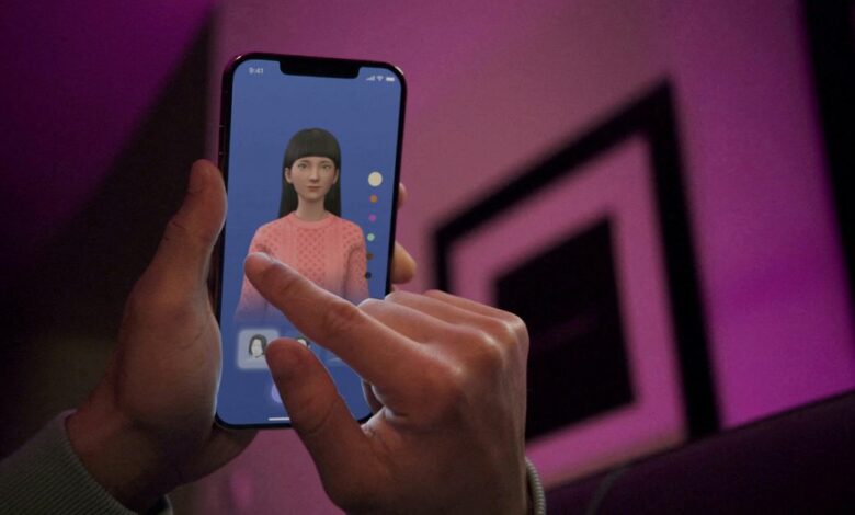 A user interacts with a smartphone app to customize an avatar for a personal artificial intelligence chatbot, known as a Replika, in San Francisco