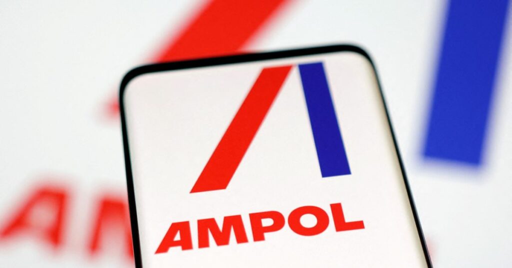 Illustration shows Ampol Ltd logo
