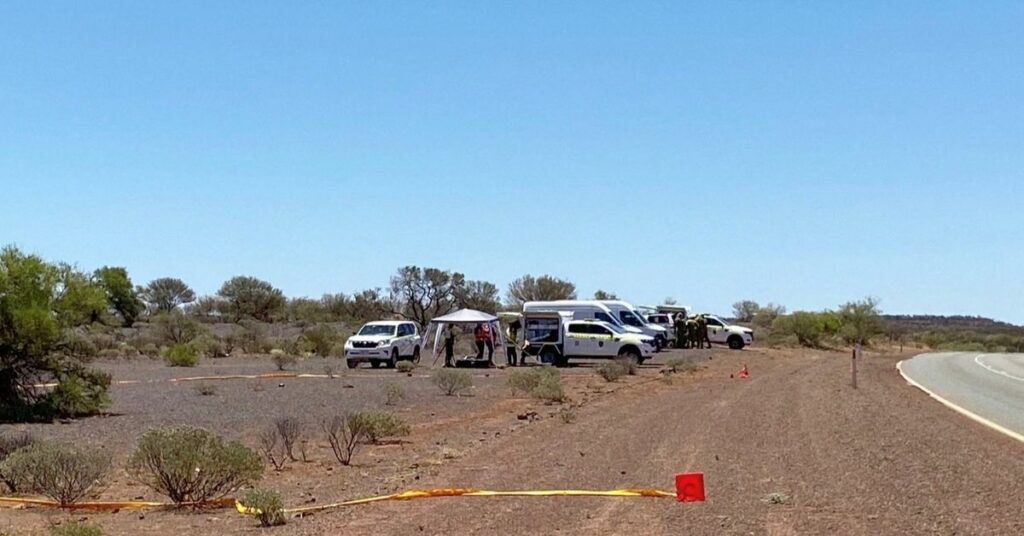 A view shows the area where a radioactive capsule was found, near Newman