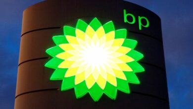 Logo of BP is seen at a petrol station in Kloten, Switzerland