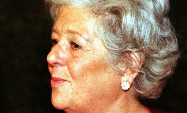 British Speaker of the House of Commons Betty Boothroyd looks on during her visit to State Duma lowe..