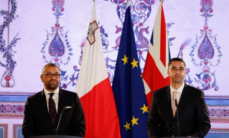 British Foreign Secretary James Cleverly visits Malta