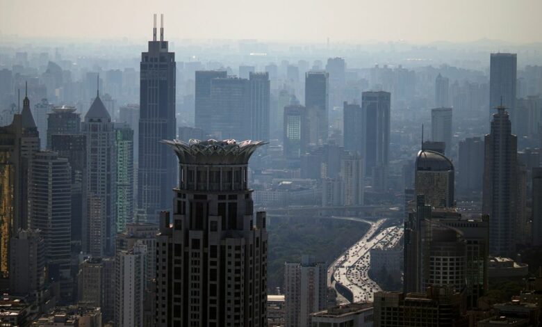 View of the city skyline in Shanghai