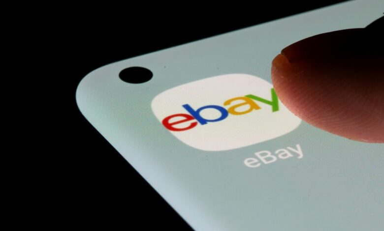 The eBay app is seen on a smartphone in this illustration taken