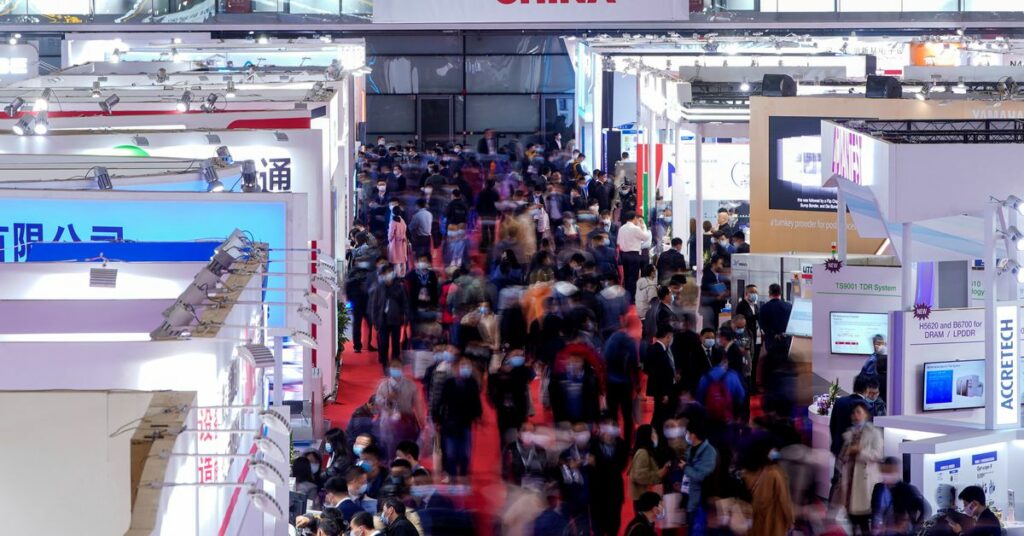 Semicon China trade fair for semiconductor technology, in Shanghai