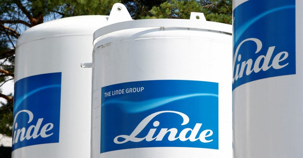 Linde Group logo is seen at company building in Munich