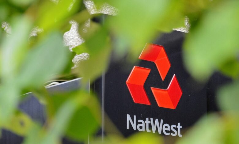 The logo of a NatWest bank is seen in London