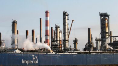 The Imperial Strathcona Refinery which produces petrochemicals is seen near Edmonton