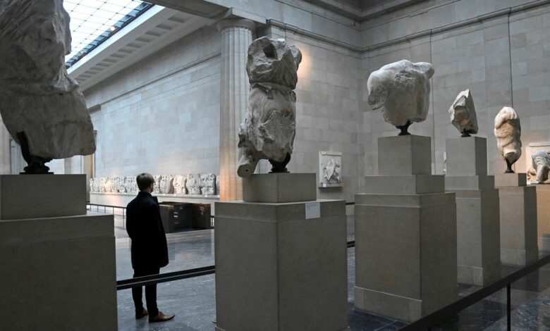 Parthenon sculptures on display at British Museum in London