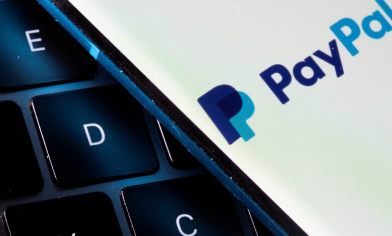 Photo illustration of a PayPal logo