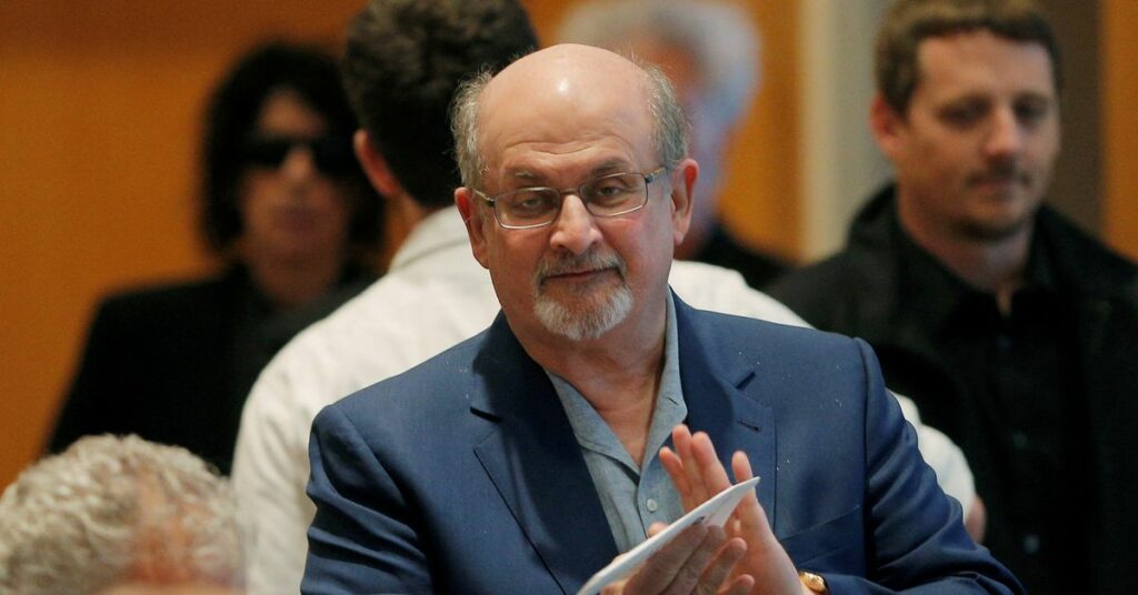 Author Salman Rushdie arrives for the PEN New England