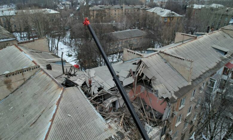 Aftermath of recent shelling in Donetsk