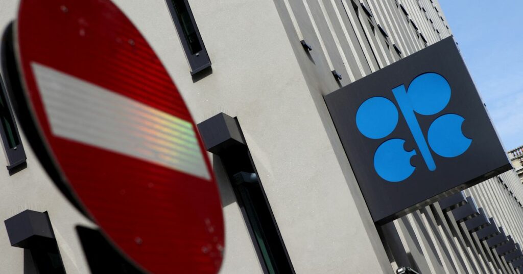 OPEC logo is pictured at its headquarters in Vienna, Austria