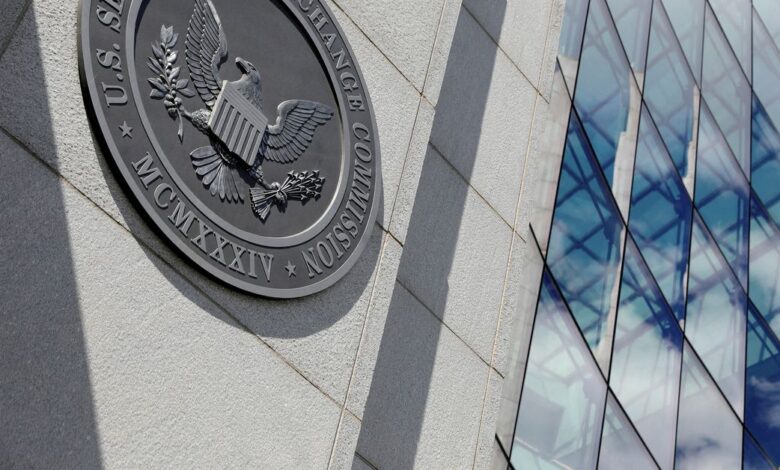 The seal of the U.S. Securities and Exchange Commission (SEC) is seen at their  headquarters in Washington, D.C.