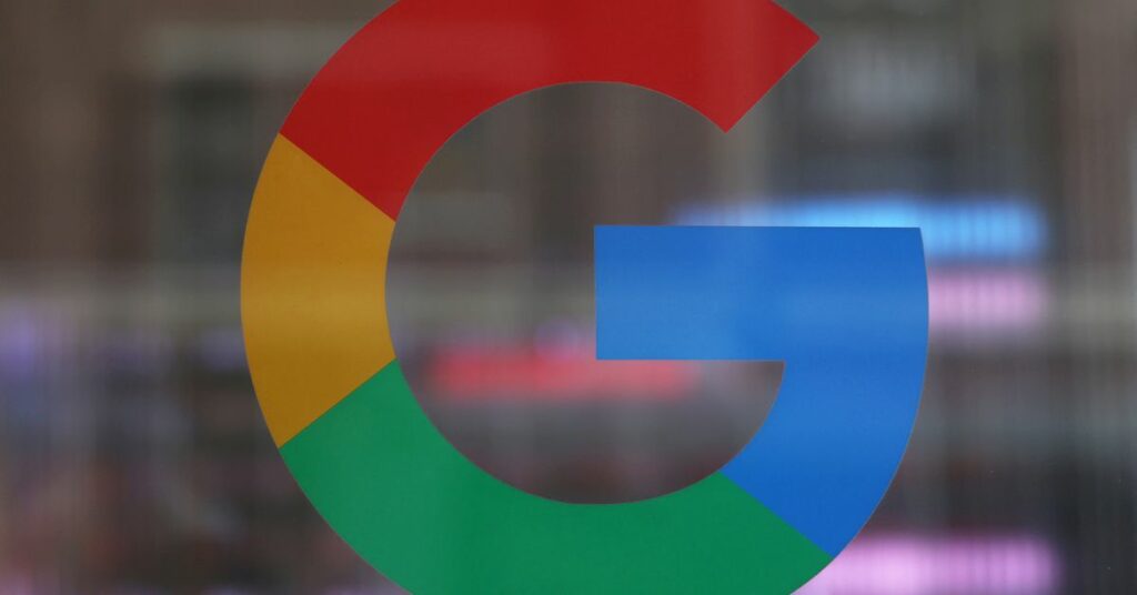 The logo of Google LLC is seen at the Google Store Chelsea in New York City