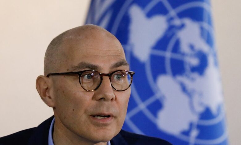 UN High Commissioner for Human Rights Volker Turk holds a news conference in Caracas