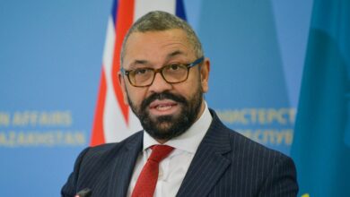 British Foreign Secretary James Cleverly meets with Kazakh Deputy Foreign Minister Roman Vassilenko in Astana