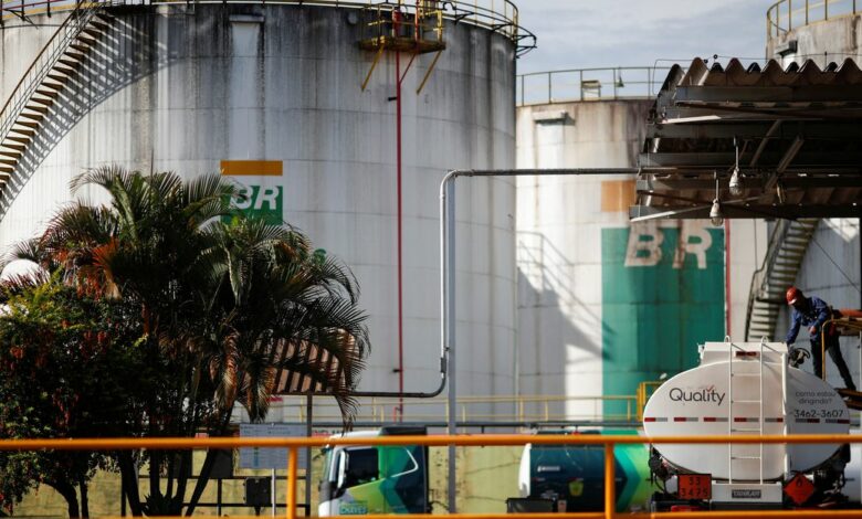 General view of the tanks of Brazil's state-run Petrobras oil company in Brasilia