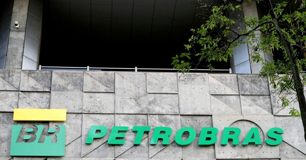A logo of Brazil's Petrobras oil company is seen at their headquarters in Rio de Janeiro