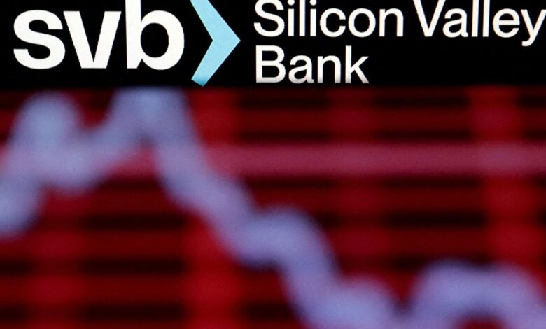 Illustration shows SVB (Silicon Valley Bank) logo