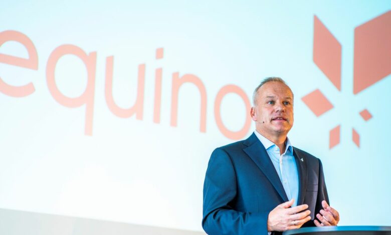 Opedal, new CEO of Norwegian oil firm Equinor, speaks at news conference in Fornebu