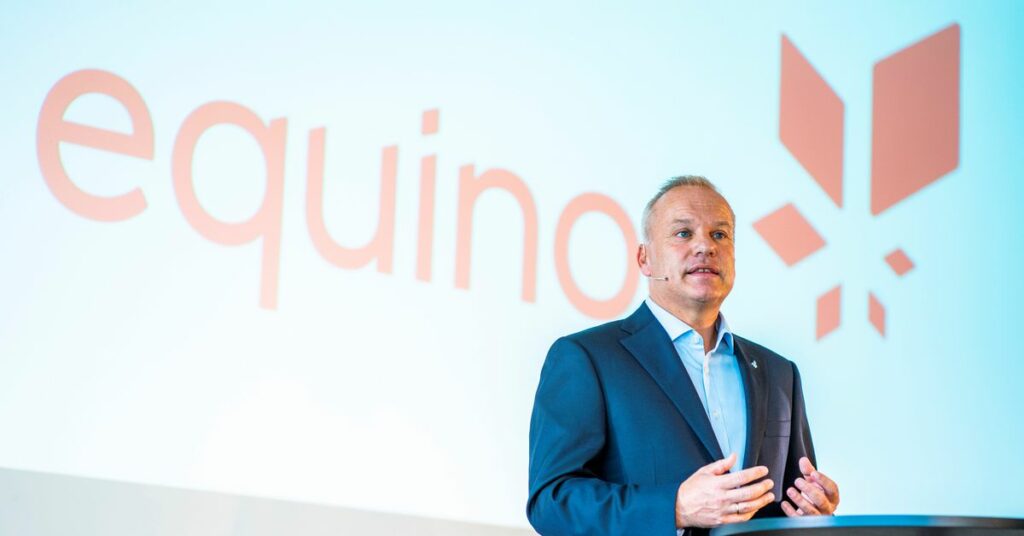 Opedal, new CEO of Norwegian oil firm Equinor, speaks at news conference in Fornebu