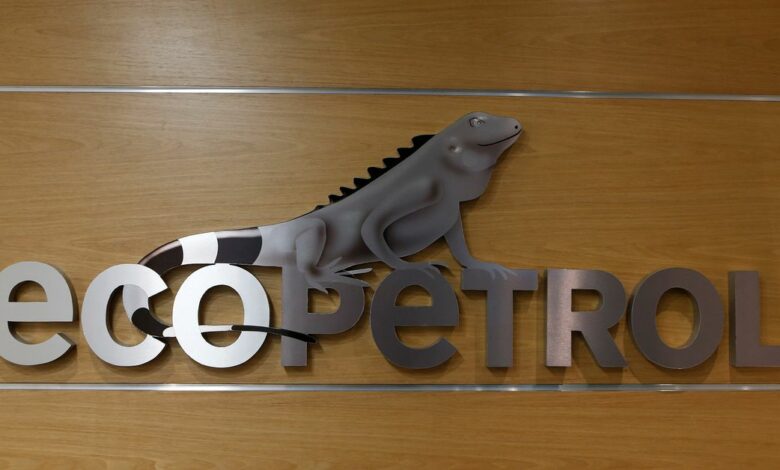 The logo of Ecopetrol is pictured at its headquarters in Bogota