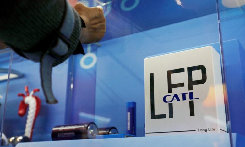 CATL's logo seen at an exhibition