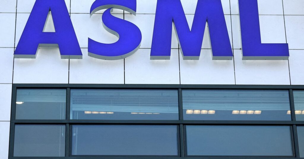 ASML Holding logo is seen at company