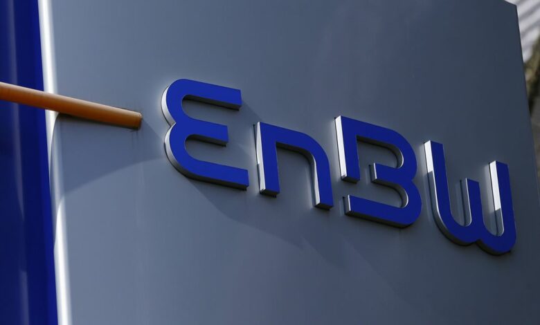 A logo of German power supplier EnBW Energie Baden-Wuertemberg AG is pictured at the companies headquarters in Karlsruhe