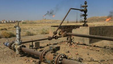 An oil field is seen in Kirkuk