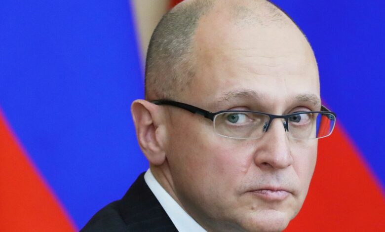 Russia's First Deputy Chief of Staff of the Presidential Office Kiriyenko attends a meeting outside Moscow