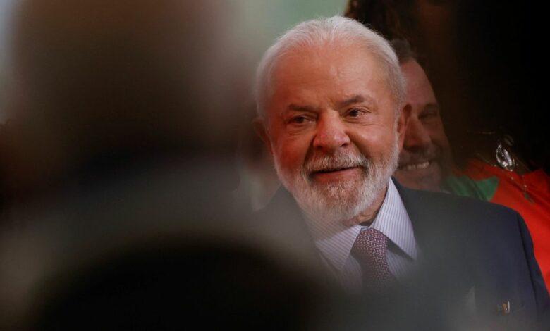 Brazil's President Luiz Inacio Lula da Silva attends a ceremony at the Planalto Palace in Brasilia