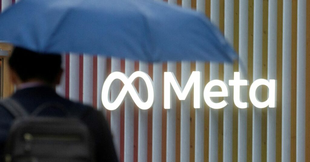 Logo of Meta Platforms is seen in Davos