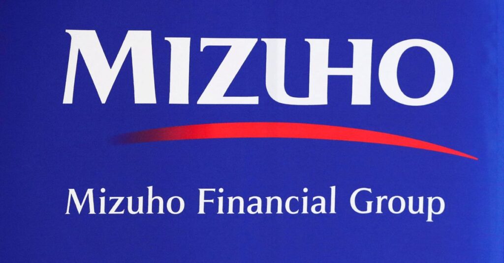Mizuho Financial Group logo is seen at the company's headquarters in Tokyo