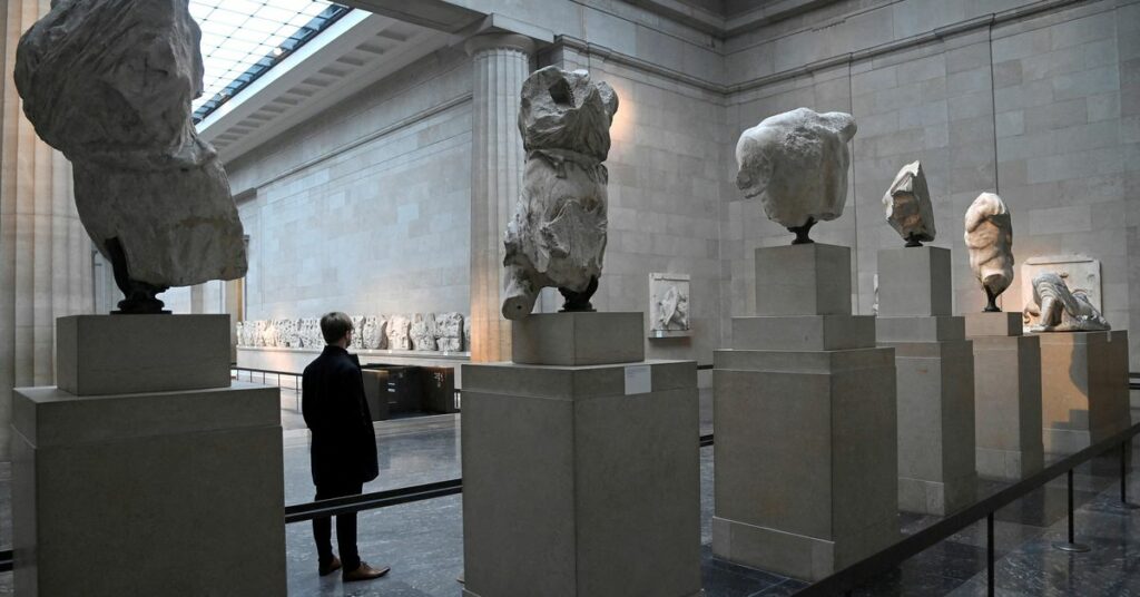 Parthenon sculptures on display at British Museum in London