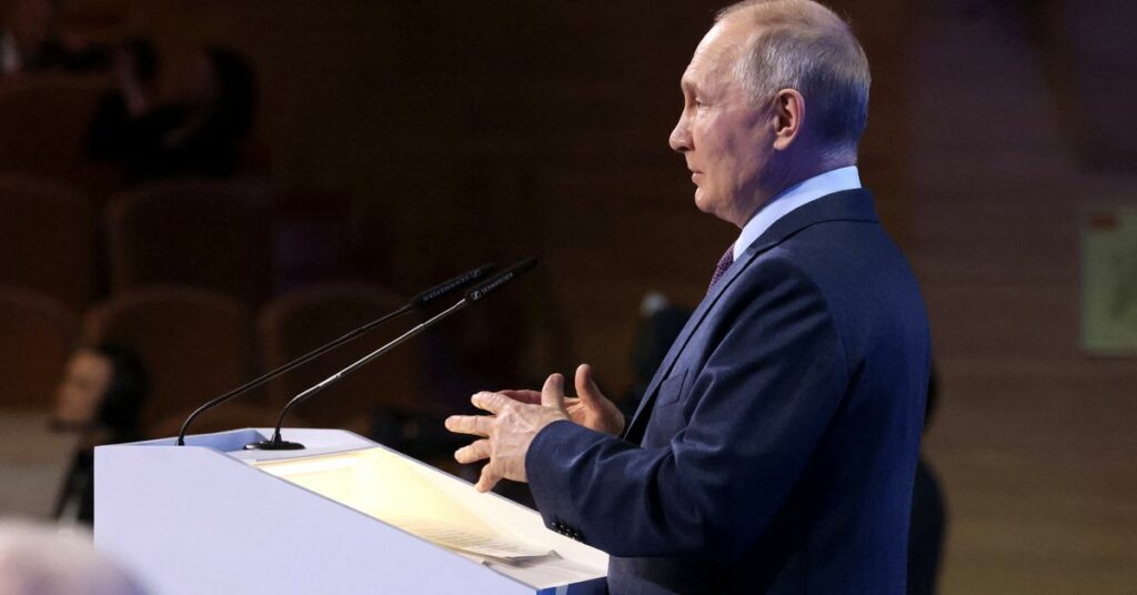 Russian President Putin attends Union of Industrialists and Entrepreneurs' forum