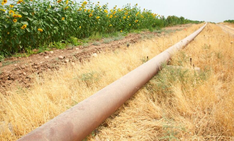 The Iraqi- Turkish pipeline is seen in Zakho district of the Dohuk Governorate of the Iraqi Kurdistan province