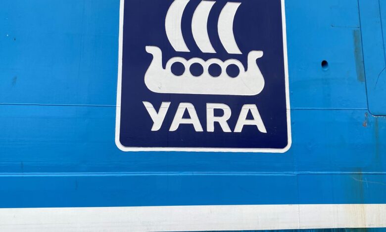 Yara Birkeland, the world's first fully electric and autonomous container vessel, is moored in Oslo