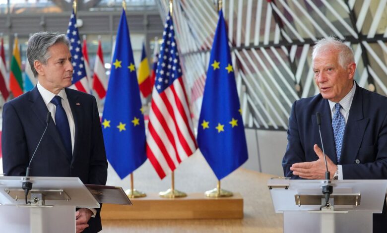 U.S. Secretary of State Blinken visits EU institutions, in Brussels