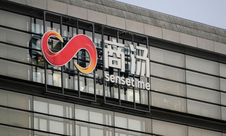 Logo of SenseTime is seen at SenseTime office, in Shanghai