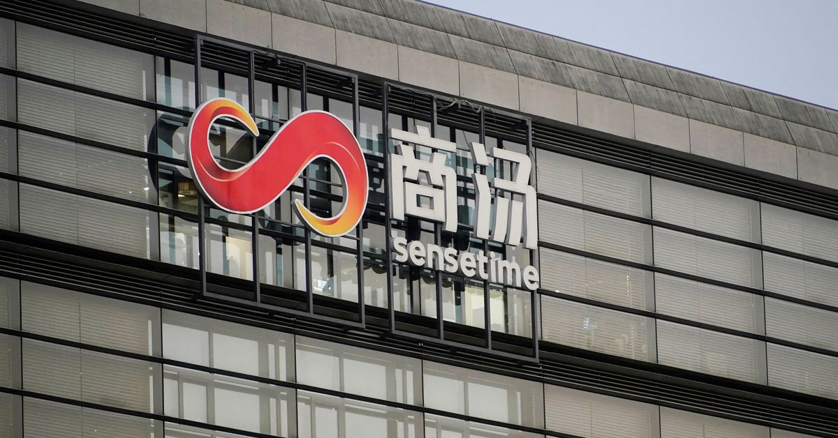 Logo of SenseTime is seen at SenseTime office, in Shanghai